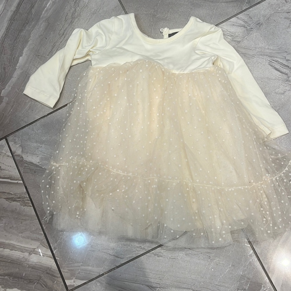 Like new cream baby girl dress